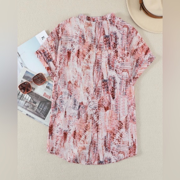 #9 Plus Size Light Pink Toss and Tumble Short Sleeve Pocket Top - Picture 7 of 9